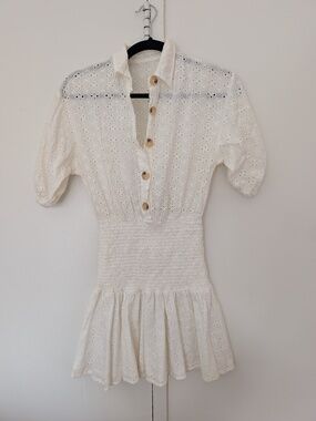 white eyelet dress -  sample sale item from NYC boutique